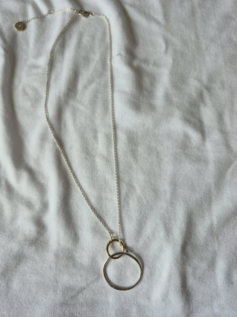 Stella & Dot Eternity Necklace Silver & Gold